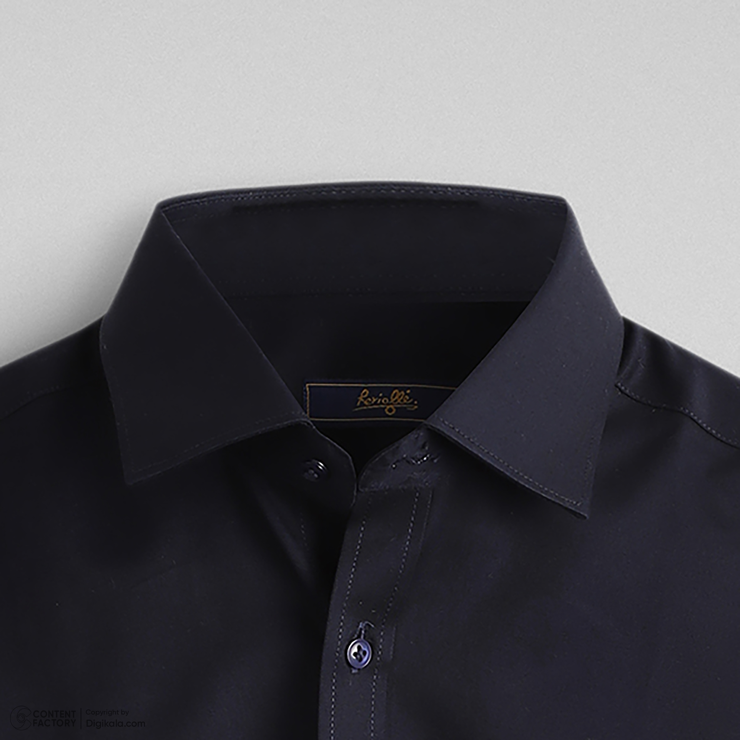 پیراهن آستین بلند مردانه سرمه ای کد : 11105 - Image 3